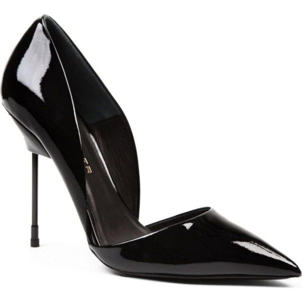 KURT GEIGER Bond D’Orsay Stiletto Pump in Black Patent - Size 40